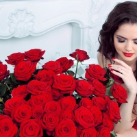 Red roses & Lady