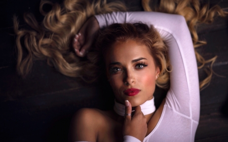 Women - blonde, mood, sensual, Women