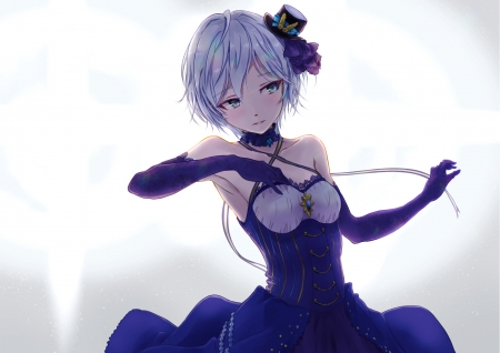 Anastasia - manga, idolmaster, anime, cinderella girls, purple, anastasia, girl, hasisisissy