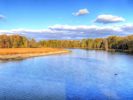 Winooski River in Vermont in Autumn