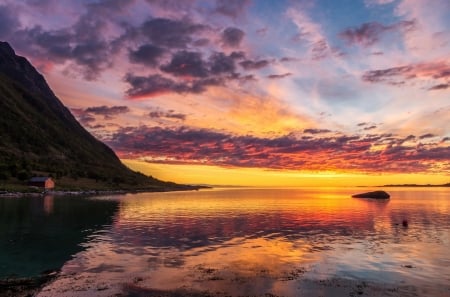 Beautiful Sunset - beach, sunset, sea, sun