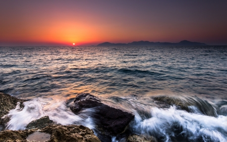 Wonderful times - sea, wave, sun, sky