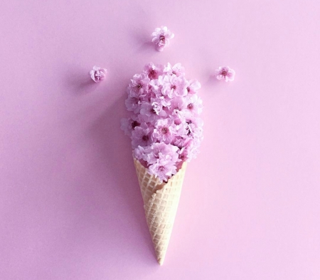 :) - ice cream, cornet, summer, ruth black, texture, flower, pink