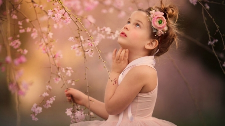 Little beauty - meg bitton, girl, pink, child, summer, copil, flower, little