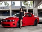 Dark Haired Woman and Ford Vortech Mustang GT