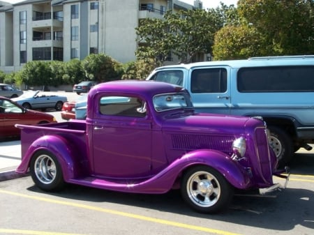 Purple Truck - Purple, Low Rider, Sweet, Truck, Vintage