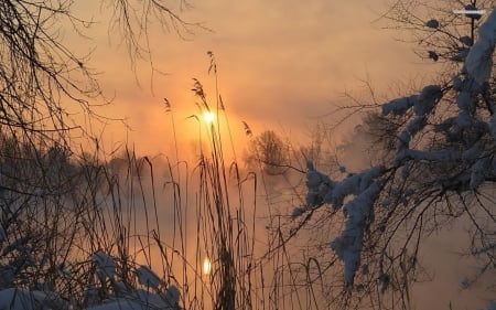 Waiting for the night to arrive - sunrise, night, winter, sunset