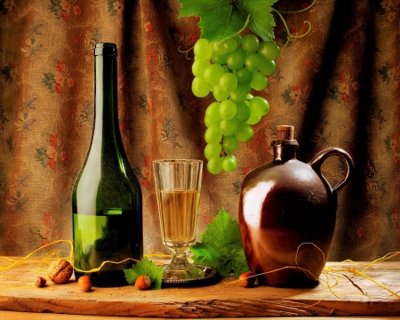 Still Life - Life, wine, Still, glass