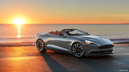 2015 Aston Martin Vanquish Volante at Sunset - aston martin, sports, vanquish, volante, car, sunset