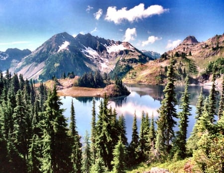 Hart Lake in the Olympic Mountains - water, beautiful, photography, lake, photo, wide screen