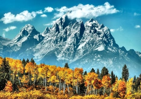 Grand Tetons in Autumn F - Tetons, beautiful, autumn, photography, photo, wide screen