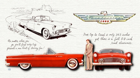 1955 Ford Thunderbird Ad art 3 - 1955 ford thunderbird, 1955 ford thunderbird desktop background, 1955 ford thunderbird wallpaper, thunderbird, 1955 vintage ford, ford motor company desktop background, 1955 thunderbird destop background, 1955 ford motor company wallpaper, 1955 thunderbird wallpaper