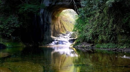 looking out - cave, fun, river, nature, cool