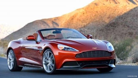 2014 Aston Martin Vanquish Volante - sports, aston martin, vanquish, volante, car, mountain, red