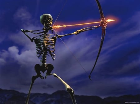 Skeleton Cupid - darkness, skeleton, archer, arrow