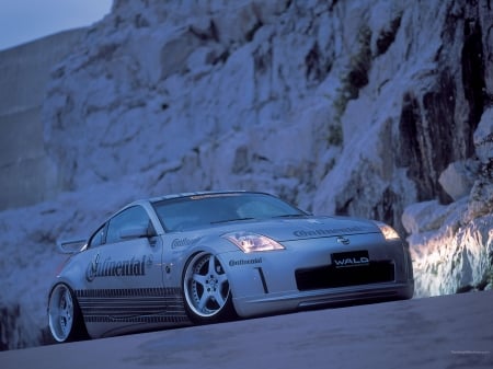 Nissan Wald 350Z - Mountains, Beauty, Car, Snow, Smokin