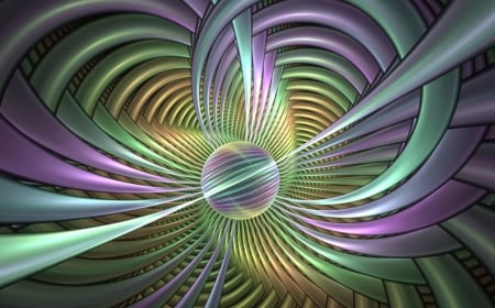 Fractal - purple, green, wellow, colors, fractal