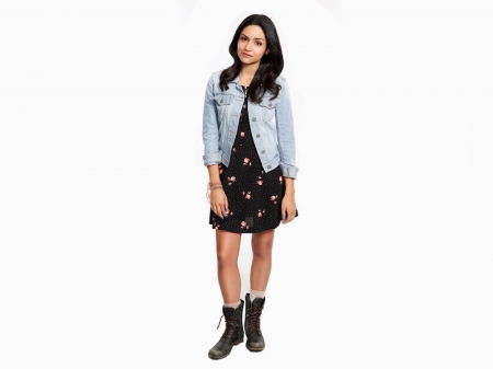 Bianca Santos - jean jacket, actress, 2017, bianca santos, wallpaper, santos, boots, model, bianca, beautiful, dress