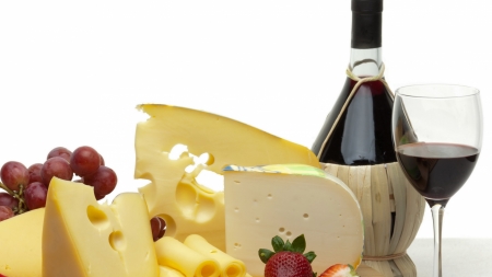 ♥Perfect Pairing♥ (Salut') - Glass, Cheese, Fruit, Wine