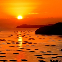 Sunset over the Sea in Japan