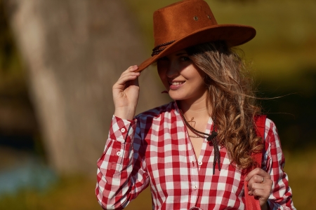 Looking Damper. . - style, girls, western, women, models, hats, ranch, outdoors, brunettes, cowgirl, fun, female, fashion