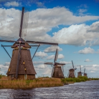 Dutch Windmills in the Netherlands