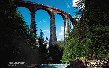 filisur_graubuenden - nature, sky, trees, bridges