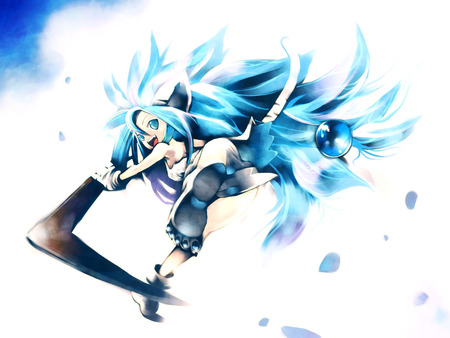 Wild Spirit - blue hair, boomerang, animal, anime, white tiger