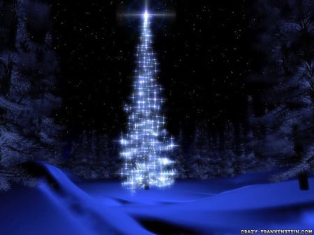 Xmas Blue - silver, abstract, blue, 3d