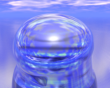 Aqua Bubble - 3d, abstract, blue