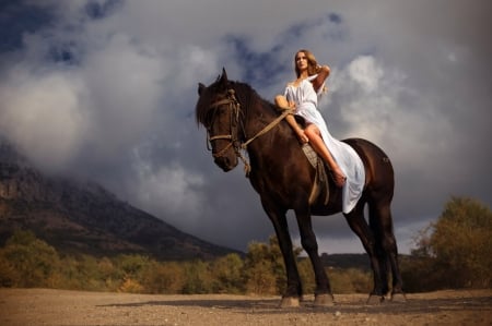 Ride Style. . - women, fun, female, fashion, dress, models, western, horse, girls, cowgirl, style, outdoors, blondes, ranch