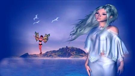 Fairy girl  me in the wind - Pose art, fantasy, girl, fairy, me in the wind