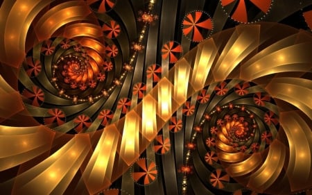 Fractal - abstract, colors, orange, fractal