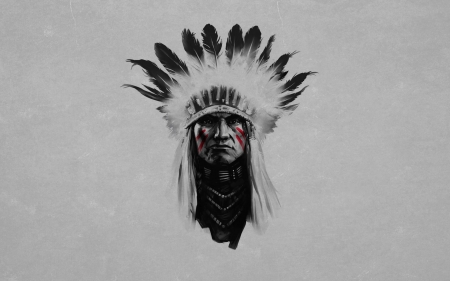 indian chief - indian, feather, chief, man