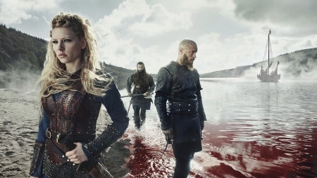 vikings - man, ocean, woman, vikings