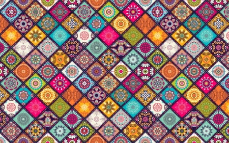 Texture - colorful, mosaic, pattern, paper, flower