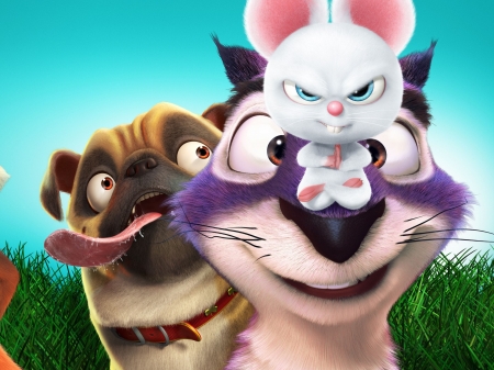 The nut job 2 Nutty by nature - tongue, cat, movie, funny, pisica, bunny, animation, poster, dog, animal