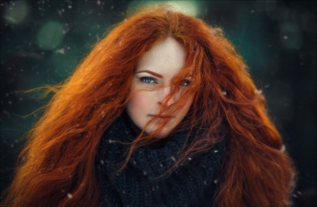 Redhead - women, beauty, redhead, freckles