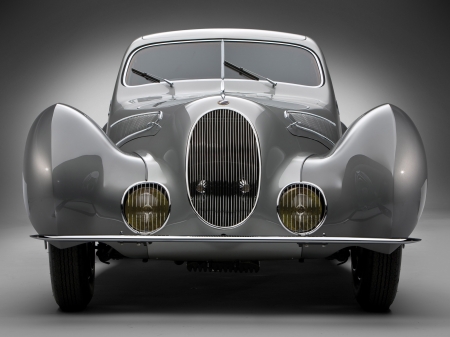 1938 Talbot Lago T150C - grill, silver, cool, car, headlamps, classy