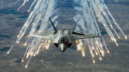 Military Plane - sky, plane, flying, sparks