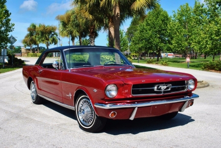 1965 Ford Mustang Coupe - Muscle, Car, Ford, Red, Old-Timer, Coupe, Mustang