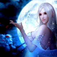Fantasy girl in fantasy world