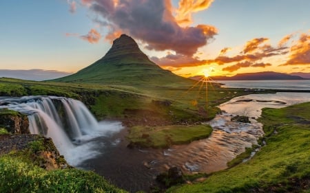 waterfall - cool, waterfall, fun, nature, mountain