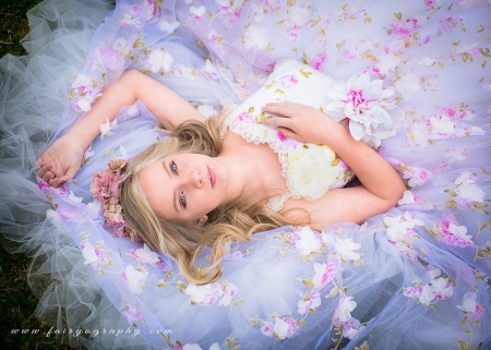 Little princess - princess, beauty, fairyography, girl, child, copil, pink, blue, little, dress