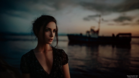 Beautiful-Russian-Models-36 - beautiful, night, model, boat