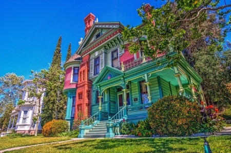 Colorful Victorian House - Victorian, Houses, Colorful, Architecture, Vintage