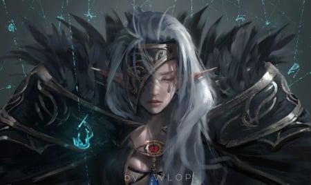 Elf - game, fantasy, wlop, girl, art