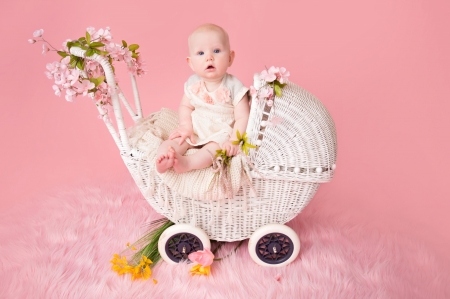 :-) - white, copil, baby, flower, pink, child