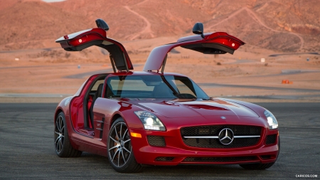 2013 Mercedes-Benz SLS AMG GT Coupe - sports, amg, sls, mountain, mercedes, gt, coupe, car, benz, red