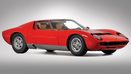 1966 Lamborghini Miura - red, old-timer, miura, sports, car, lamborghini